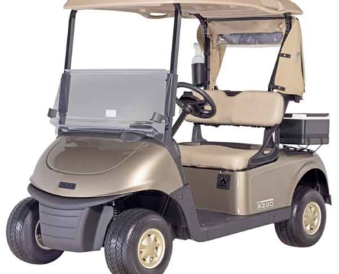 EZGO-Next-Generation-RXV-Almond-Front-3-4-Drivers-Side