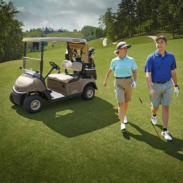 EZGO-Next-Generation-RXV-Walking-from-Car-on-Course